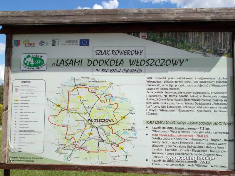 Tablica informacyjna pod dworcem kolejowym - Włoszczowa