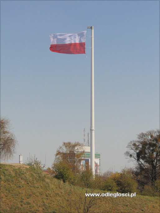 Flaga narodowa nad fortem Góry Gradowej - Gdańsk